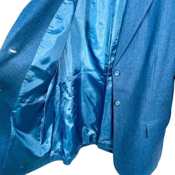 Vintage Pendleton 100% Virgin Wool 2-Piece Midi Skirt Suit Set Blue Blazer 8/12 - Picture 5 of 16